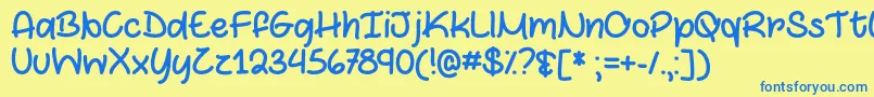 MarshmallowsAndChocolateOtf Font – Blue Fonts on Yellow Background