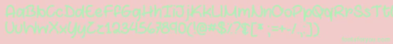 MarshmallowsAndChocolateOtf-Schriftart – Grüne Schriften auf rosa Hintergrund