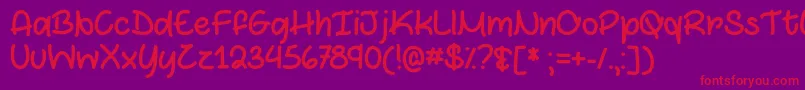 MarshmallowsAndChocolateOtf Font – Red Fonts on Purple Background