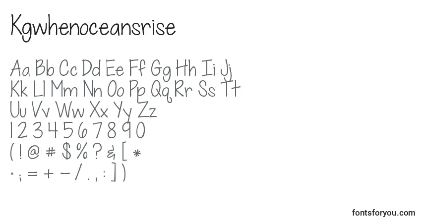 Kgwhenoceansrise Font – alphabet, numbers, special characters