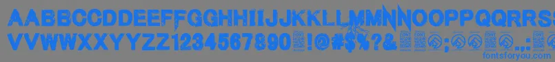 MenofnihilistRegular Font – Blue Fonts on Gray Background