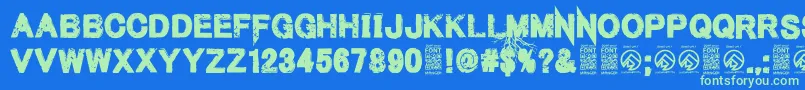 MenofnihilistRegular Font – Green Fonts on Blue Background