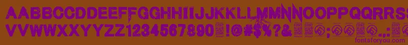 MenofnihilistRegular Font – Purple Fonts on Brown Background