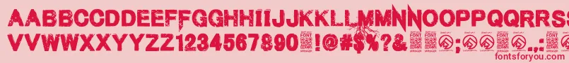 MenofnihilistRegular Font – Red Fonts on Pink Background