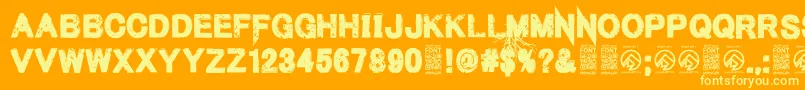 MenofnihilistRegular Font – Yellow Fonts on Orange Background