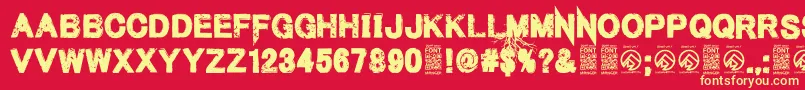 MenofnihilistRegular Font – Yellow Fonts on Red Background