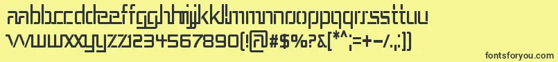 Rep3cn Font – Black Fonts on Yellow Background