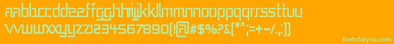 Rep3cn Font – Green Fonts on Orange Background