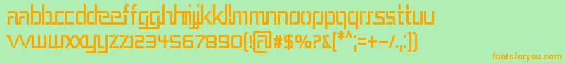 Rep3cn Font – Orange Fonts on Green Background