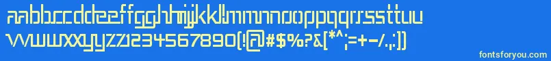 Rep3cn Font – Yellow Fonts on Blue Background