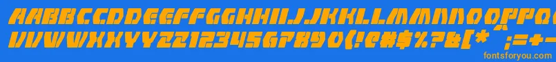 CounterfireItalic-fontti – oranssit fontit sinisellä taustalla