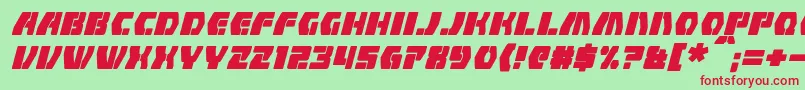Fonte CounterfireItalic – fontes vermelhas em um fundo verde