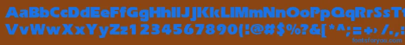 Erikab-Schriftart – Blaue Schriften auf braunem Hintergrund