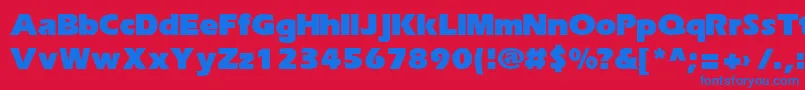 フォントErikab – 赤い背景に青い文字
