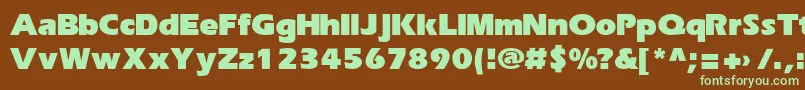 Erikab-fontti – vihreät fontit ruskealla taustalla