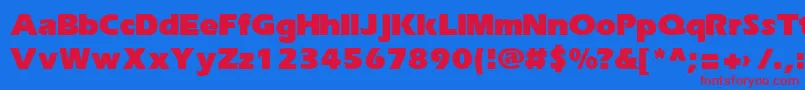 Erikab-Schriftart – Rote Schriften auf blauem Hintergrund
