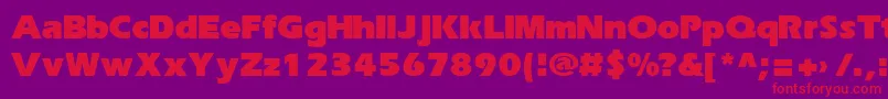 Erikab-Schriftart – Rote Schriften auf violettem Hintergrund