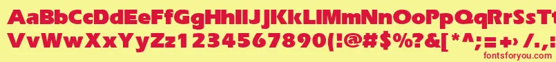 フォントErikab – 赤い文字の黄色い背景