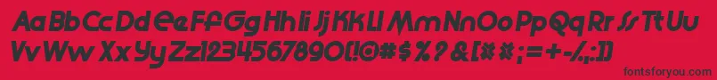 Slide Font – Black Fonts on Red Background