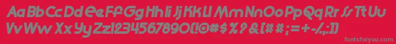 Slide Font – Gray Fonts on Red Background