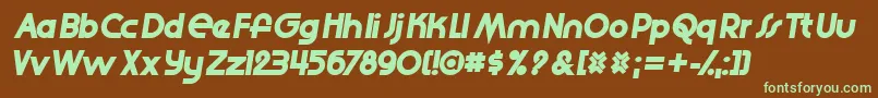 Slide Font – Green Fonts on Brown Background