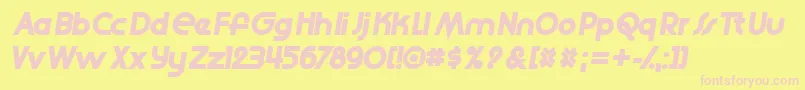 Slide Font – Pink Fonts on Yellow Background