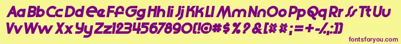 Slide Font – Purple Fonts on Yellow Background