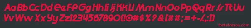 Slide Font – Red Fonts on Black Background