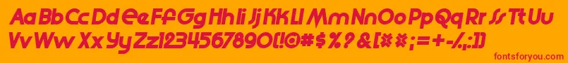 Slide Font – Red Fonts on Orange Background