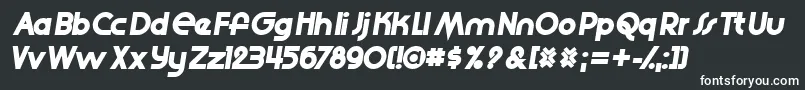 Slide Font – White Fonts on Black Background