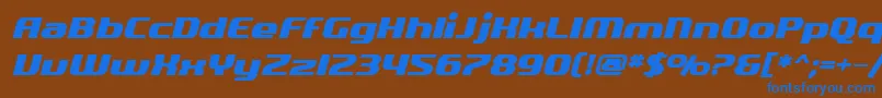 フォントSfQuartziteBoldOblique – 茶色の背景に青い文字