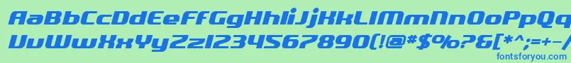 Шрифт SfQuartziteBoldOblique – синие шрифты на зелёном фоне