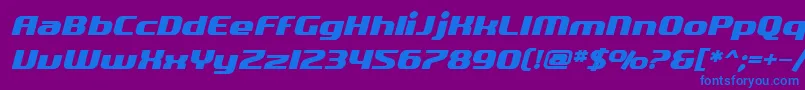 Шрифт SfQuartziteBoldOblique – синие шрифты на фиолетовом фоне