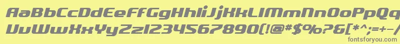 フォントSfQuartziteBoldOblique – 黄色の背景に灰色の文字