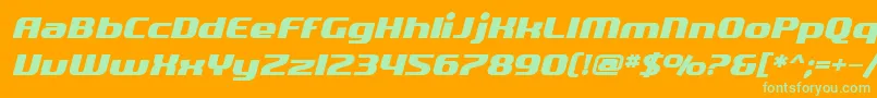 SfQuartziteBoldOblique Font – Green Fonts on Orange Background