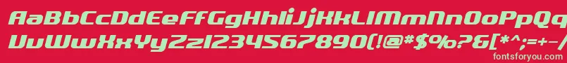 フォントSfQuartziteBoldOblique – 赤い背景に緑の文字