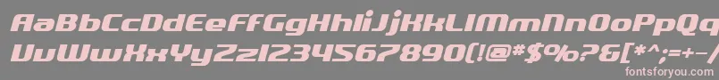 SfQuartziteBoldOblique-fontti – vaaleanpunaiset fontit harmaalla taustalla