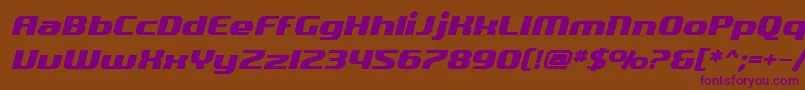 SfQuartziteBoldOblique-fontti – violetit fontit ruskealla taustalla