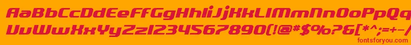 フォントSfQuartziteBoldOblique – オレンジの背景に赤い文字