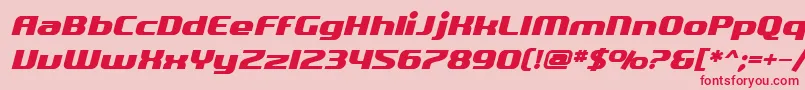 SfQuartziteBoldOblique-Schriftart – Rote Schriften auf rosa Hintergrund