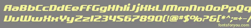 SfQuartziteBoldOblique-Schriftart – Gelbe Schriften auf grauem Hintergrund