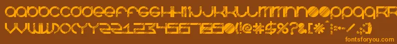 BeastmodeDisco-Schriftart – Orangefarbene Schriften auf braunem Hintergrund