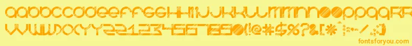 BeastmodeDisco-Schriftart – Orangefarbene Schriften auf gelbem Hintergrund