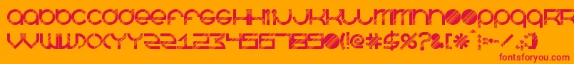 BeastmodeDisco-Schriftart – Rote Schriften auf orangefarbenem Hintergrund