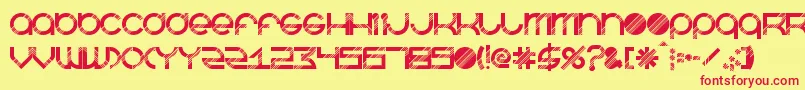 BeastmodeDisco-Schriftart – Rote Schriften auf gelbem Hintergrund