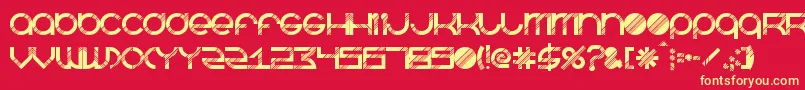 BeastmodeDisco-fontti – keltaiset fontit punaisella taustalla