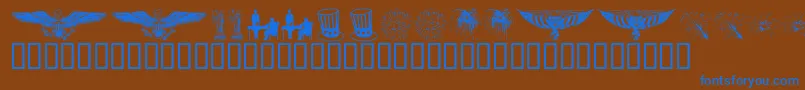 フォントKrCelebrate2002 – 茶色の背景に青い文字