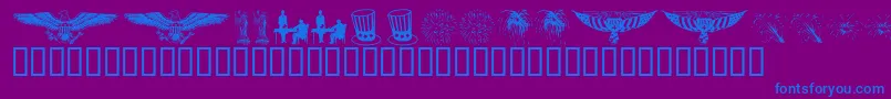 Fonte KrCelebrate2002 – fontes azuis em um fundo violeta