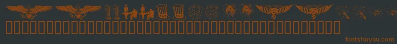 KrCelebrate2002-Schriftart – Braune Schriften auf schwarzem Hintergrund
