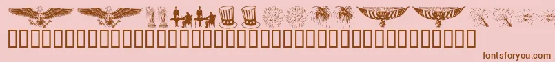 フォントKrCelebrate2002 – ピンクの背景に茶色のフォント